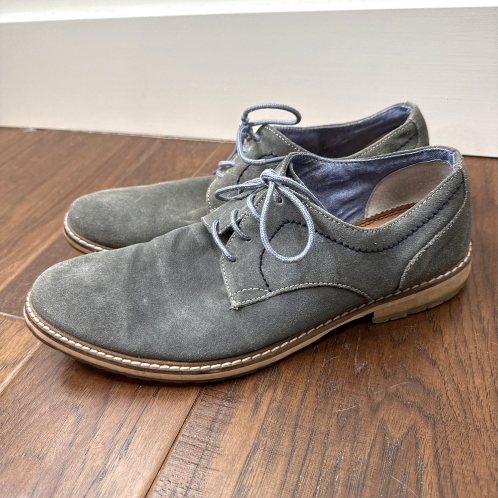 Ben Sherman Oxford Suede Leather Derby Dress Shoes Mens 9 Gray Office Work‎ Corp
